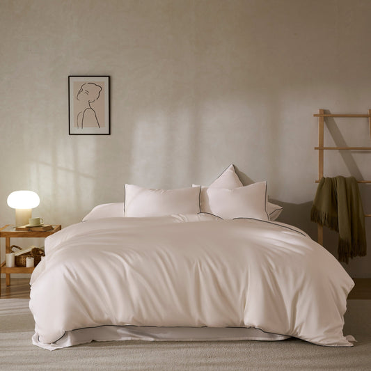 Classic White with Black Piping