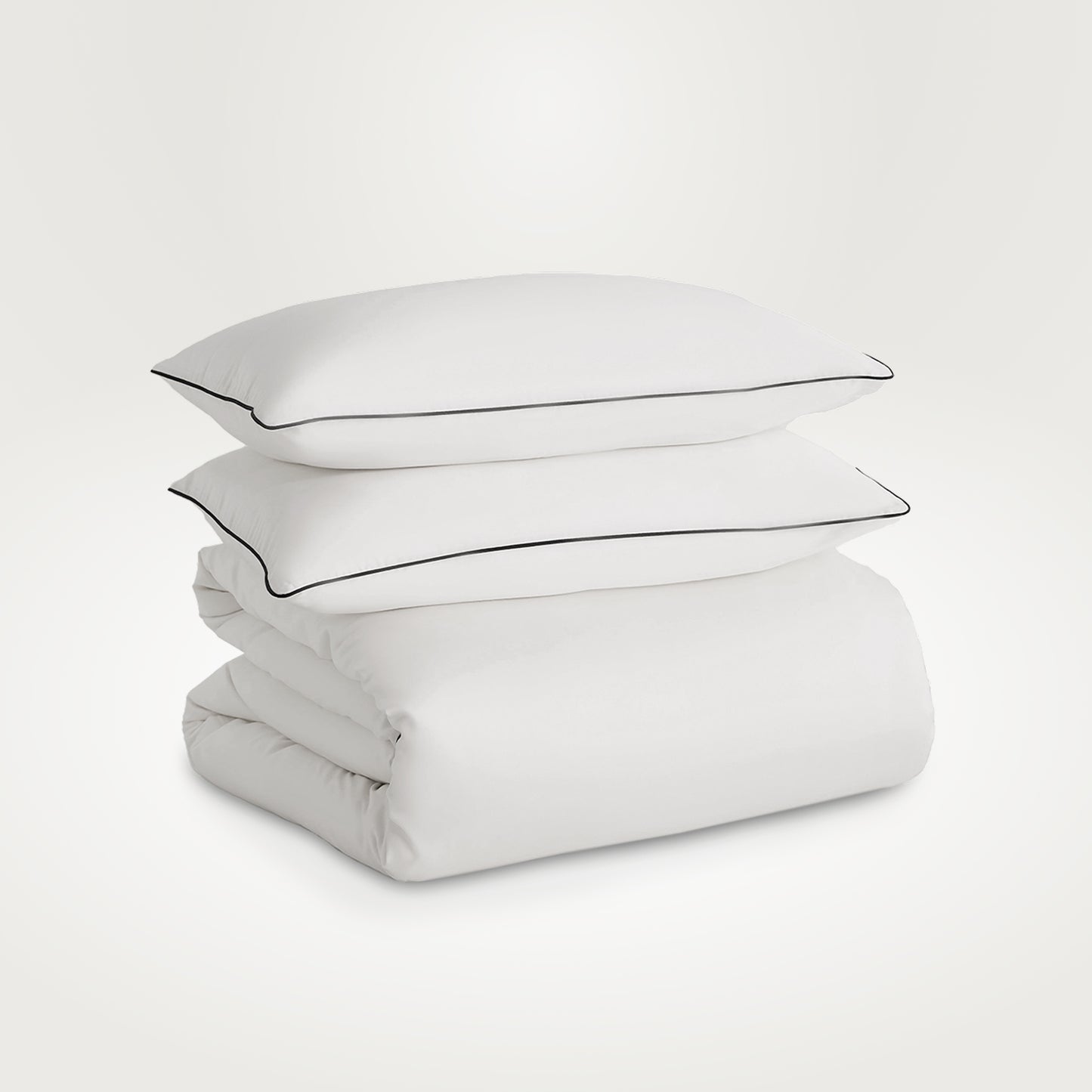 Snuggle & Stay Signature Furless™ Duvet Set Classic White with Black Piping