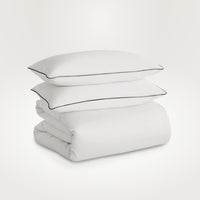 Snuggle & Stay Signature Furless™ Duvet Set Classic White with Black Piping