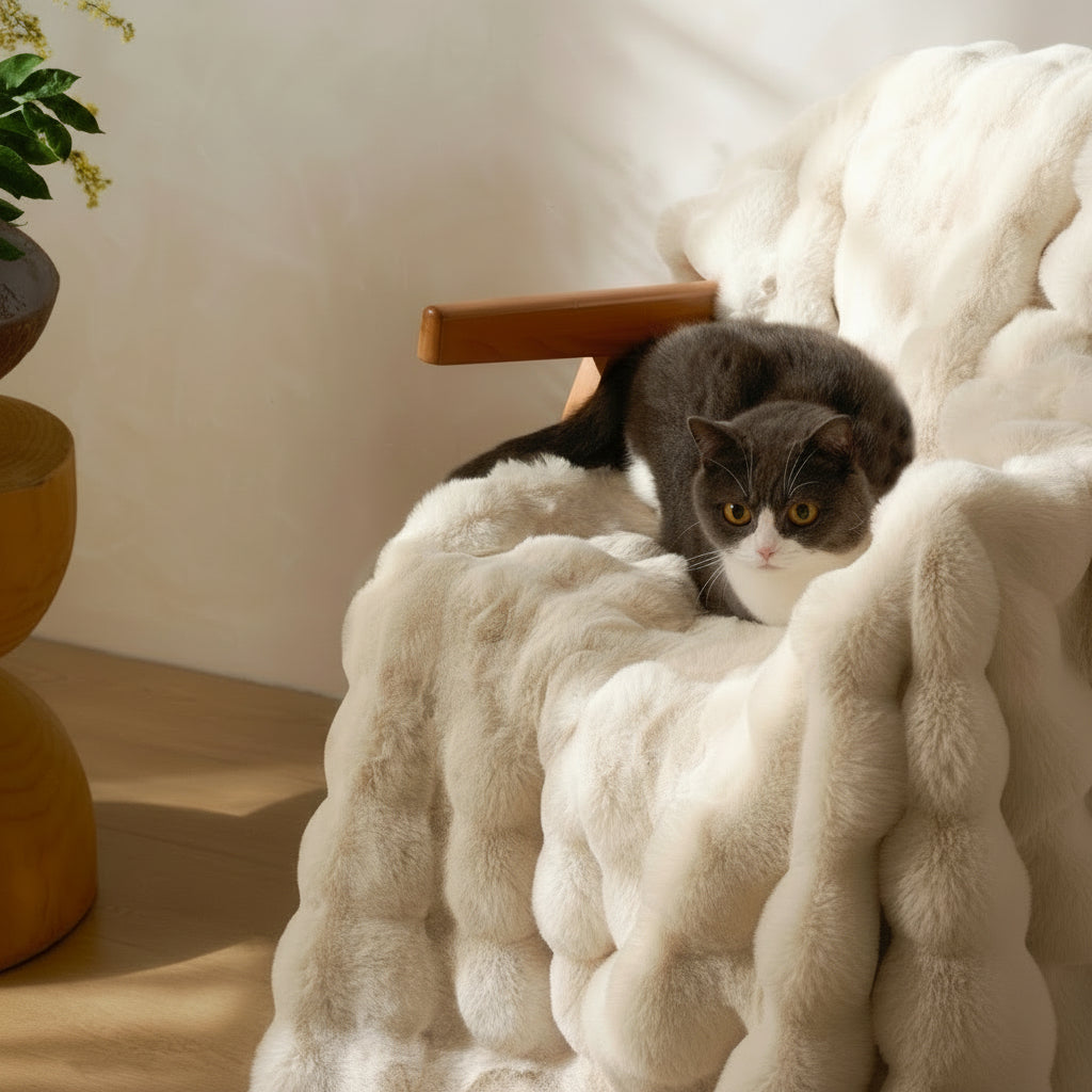 Snuggle & Stay Throw Blanket with cat
