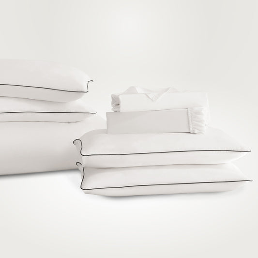 Classic White with Black Piping